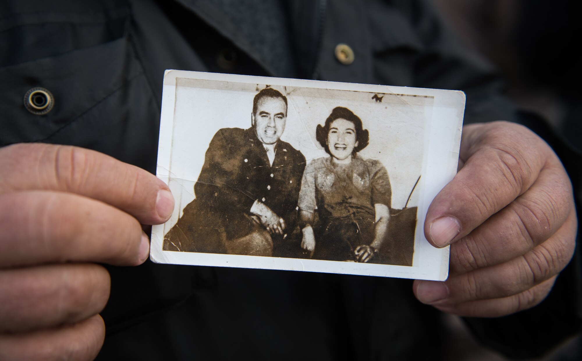 A local man displays a picture of the doctor who treated the wounded Airmen in Pranjani, Serbia, when they were shot down in WWII. The U.S. State Department, U.S. Air Force, Royal Air Force and Serbian Armed Forces were in attendance to commemorate the event and the heroic actions of the Serbian people. Operation Halyard was the rescue mission to save more than 500 Allied Airmen who were shot down over Serbia during WWII. The local Serbians housed and fed the downed Airmen, while also keeping their presence a secret from the German forces searching for them. The operation was, and still is, the largest rescue of downed Americans. (U.S. Air Force photo by Tech. Sgt. Ryan Crane)