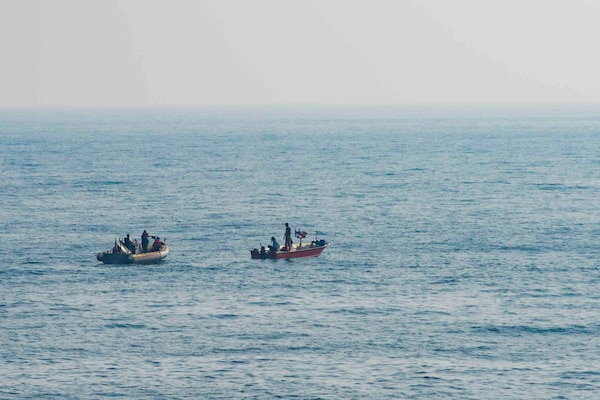 ARABIAN GULF (Nov. 18, 2016) - Sailors assigned to the guided-missile destroyer USS Nitze (DDG 94) render assistance to a distressed Iranian vessel. Nitze, deployed as part of the Eisenhower Carrier Strike Group, is supporting maritime security operations and theater security cooperation efforts in the U.S. 5th Fleet area of operations.