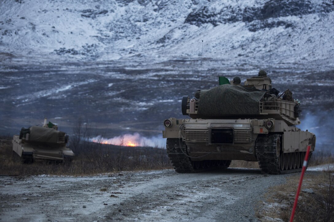 Marines conclude a battalion-level live-fire exercise with the Norwegian army to improve their ability to operate in mountainous and extreme cold weather environments in Setermoen, Norway, Nov. 17, 2016. The Black Sea Rotational Force is an annual multilateral security cooperation activity between the U.S. Marine Corps and partner nations in the Black Sea, Balkan and Caucasus regions designed to enhance participants’ collective professional military capacity, promote regional stability and build enduring relationships with partner nations. Marine Corps photo by Sgt. Michelle Reif