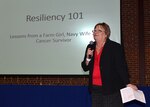 Julia Roquemore, a division chief in Defense Logistics Agency Aviation’s Strategic Acquisition Programs Directorate, shares her personal resiliency story with audience members during the activity’s Resiliency Day celebration Nov. 15, 2016, in the Lotts Conference Center on Defense Supply Center Richmond, Virginia. 