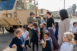 Students and faculty from Emek Hebrew Academy Teichman Family Torah Center in Sherman Oaks, California, speak to a Soldier from the 270th Military Police Company, 49th Military Police Brigade, California Army National Guard, prior to start of Vigilant Guard 17 at the Federal Emergency Management Agency (FEMA) California Task Force 1, Los Angeles. 