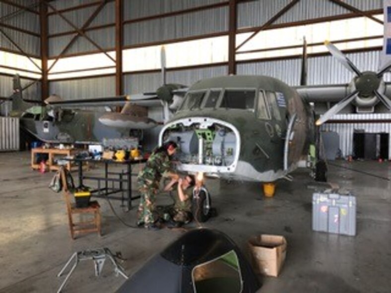 Military members assigned to Twelfth Air Force (Air Forces Southern) participated in a C-130 and rotary maintenance and supply management subject matter expert exchange with the Uruguayan Air Force in Montevideo, Uruguay from Nov. 7-10, 2016.  During the exchange, the team met with FAU leadership and visited various fixed wing and rotary wing maintenance and supply management sections. Exchanges like this are conducted regularly throughout the year and involve U.S. Airmen sharing best practices and procedures to build partnerships and promote interoperability with partner-nation air forces throughout South America, Central America and the Caribbean. (Courtesy Photo)