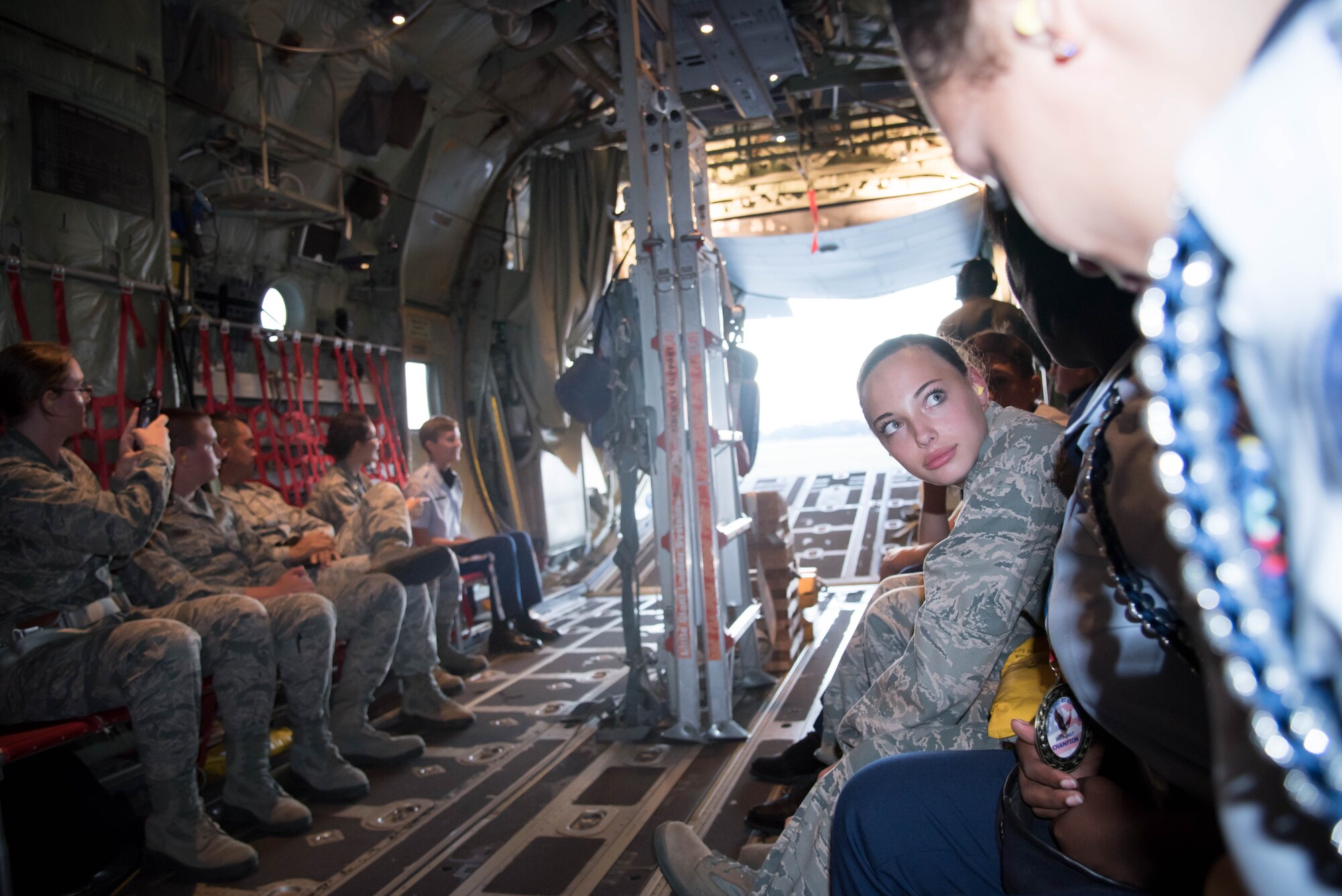 The Biloxi High School JROTC team won the Mississippi All Services JRTOC Drill Competition Nov. 18 at Keesler Air Force Base, Miss. and had a chance to fly with the 53rd Weather Reconnaissance Squadron Hurricane Hunters to learn more about the mission of the Air Force Reserve. (U.S. Air Force photo/Staff Sgt. Heather Heiney) 