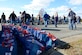 Operation Warmheart volunteers fill 525 bags with Thanksgiving food items at Joint Base Langley-Eustis, Va., Nov. 20, 2016. Operation Warmheart is a nonprofit organization established by the First Sergeants Council to assist JJBLE service members and their families through charitable funds raised throughout the year. (U.S. Air Force photo by Airman 1st Class Kaylee Dubois)