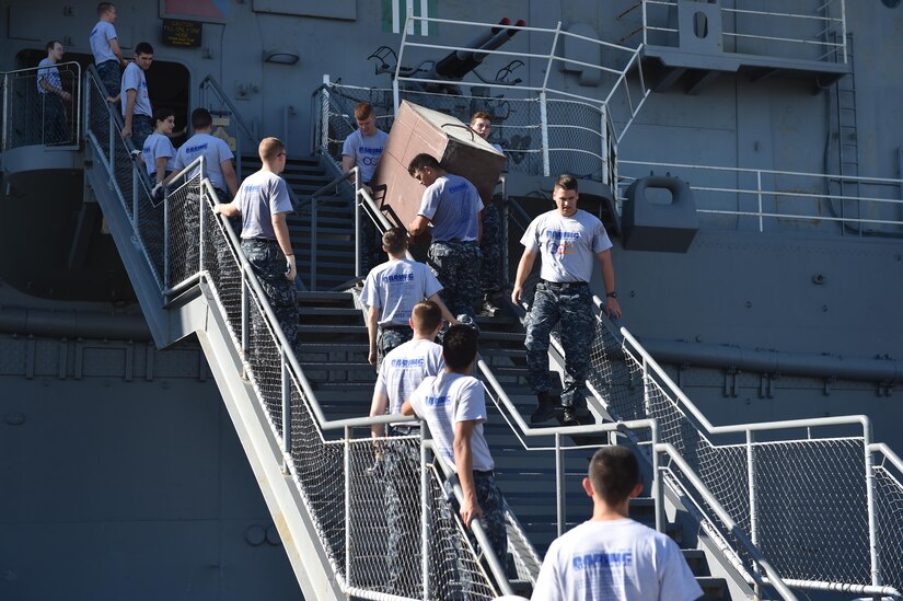 Over 450 U.S. Navy Nuclear Power Training Command students and staff assisted in cleaning and maintaining the USS Yorktown (CV-10) on Nov. 18, 2016, at Patriots Point Naval and Maritime Museum, Charleston, South Carolina, during the Trident United Way’s Day of Caring event. More than 5,000 people in the tri-county area volunteered during the annual Day of Caring  event.