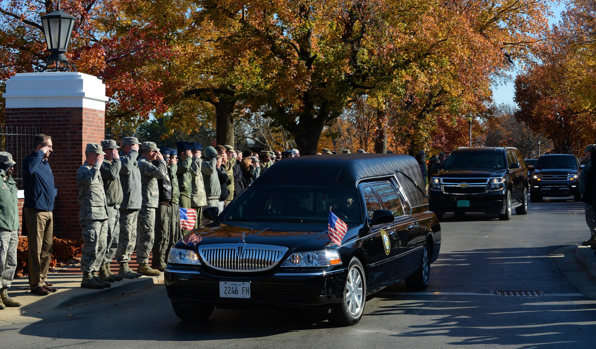 Scott Air Force Base, Illinois personnel pay their respects to 20-year-old Pfc. Tyler R. Iubelt, Nov. 21, 2016. Iubelt died Nov. 12 as a result of injuries sustained from an improvised explosive device in Bagram, Afghanistan. His remains transited through Scott AFB with his family on the way to his final resting place in DuQuion, Illinois. He was assigned to Fort Hood, Texas. (U.S. Air Force photo by Senior Airman Erica Fowler)