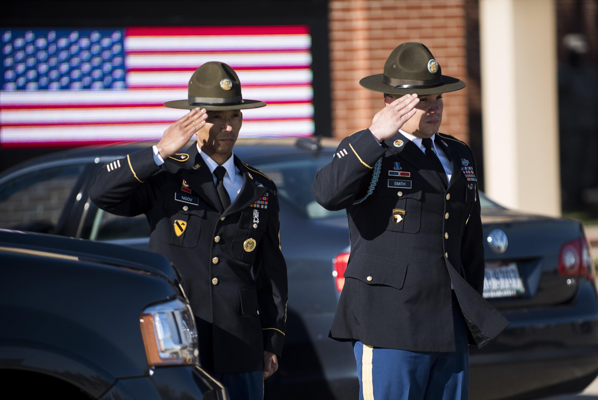 Soldiers from Fort Leonard Wood pay respect to Pfc. Tyler Iubelt during a dignified transfer ceremony 21 Nov., 2016, at Scott Air Force Base, Illinois. Iubelt passed away on 12 Nov. while deployed to Bagram, Afghanistan. (U.S. Air Force photo by Staff Sgt. Clayton Lenhardt)