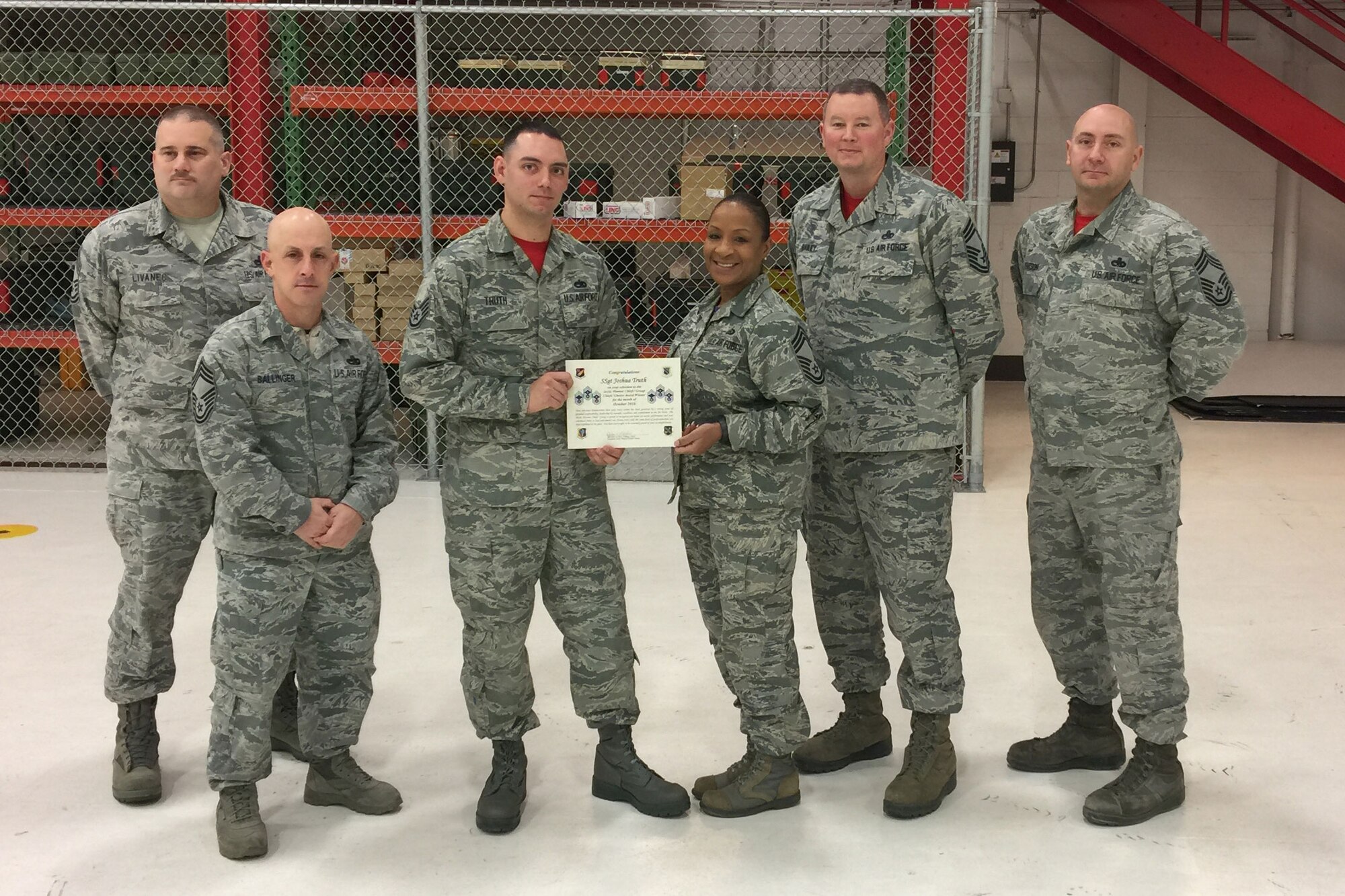 SSgt Joshua Truth was selected as the Chief's Choice Award winner for the month of November 2016.