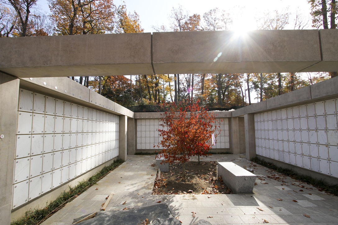 ARLINGTON, Va. – Construction is nearing completion on three new columbariums, which are a part of Arlington National Cemetery’s Millennium Project; a 27-acre expansion project, which adds nearly 30,000 burial and niche spaces to the cemetery here November 16, 2016. The $64 million project is scheduled to be complete and turned over to the cemetery this winter. (U.S. Army photo/Patrick Bloodgood)