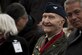 Retired U.S. Air Force Col. Gail Halvorsen, a C-52 Skymaster pilot also known as the “Berlin Candy Bomber,” smiles before the reopening ceremony of the Berlin Airlift Memorial outside Frankfurt International Airport, Germany, Nov. 22, 2016. Halvorsen and his fellow pilots dropped 23 tons of candy with makeshift parachutes from his C-54 as part of the Berlin Airlift, which delivered more than 2 million tons of food to the blockaded citizens of West Berlin between June 1948 and September 1949. (U.S. Air Force photo/Staff Sgt. Joe W. McFadden)