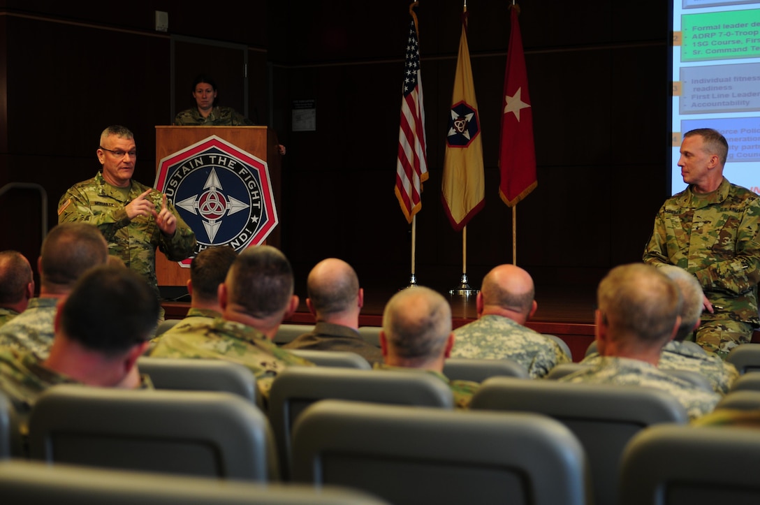 Brig. Gen. Gregory Mosser, the commanding general of the 364th Expeditionary Sustainment Command hosted a Senior Leader Workshop in Clackamas, Oregon Oct. 28-30