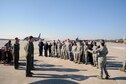 MSgt Wendy Lopedote introduces South Johnston High School Air Force Junior ROTC students to 911th Air Refueling Squadron aircrew that would later familiarize them with the KC-135R Stratotanker and its global mission capabilities on Nov. 18, 2016, at Seymour Johnson Air Force Base, North Carolina. (U.S. Air Force photo/Senior Airman Jeramy Moore)