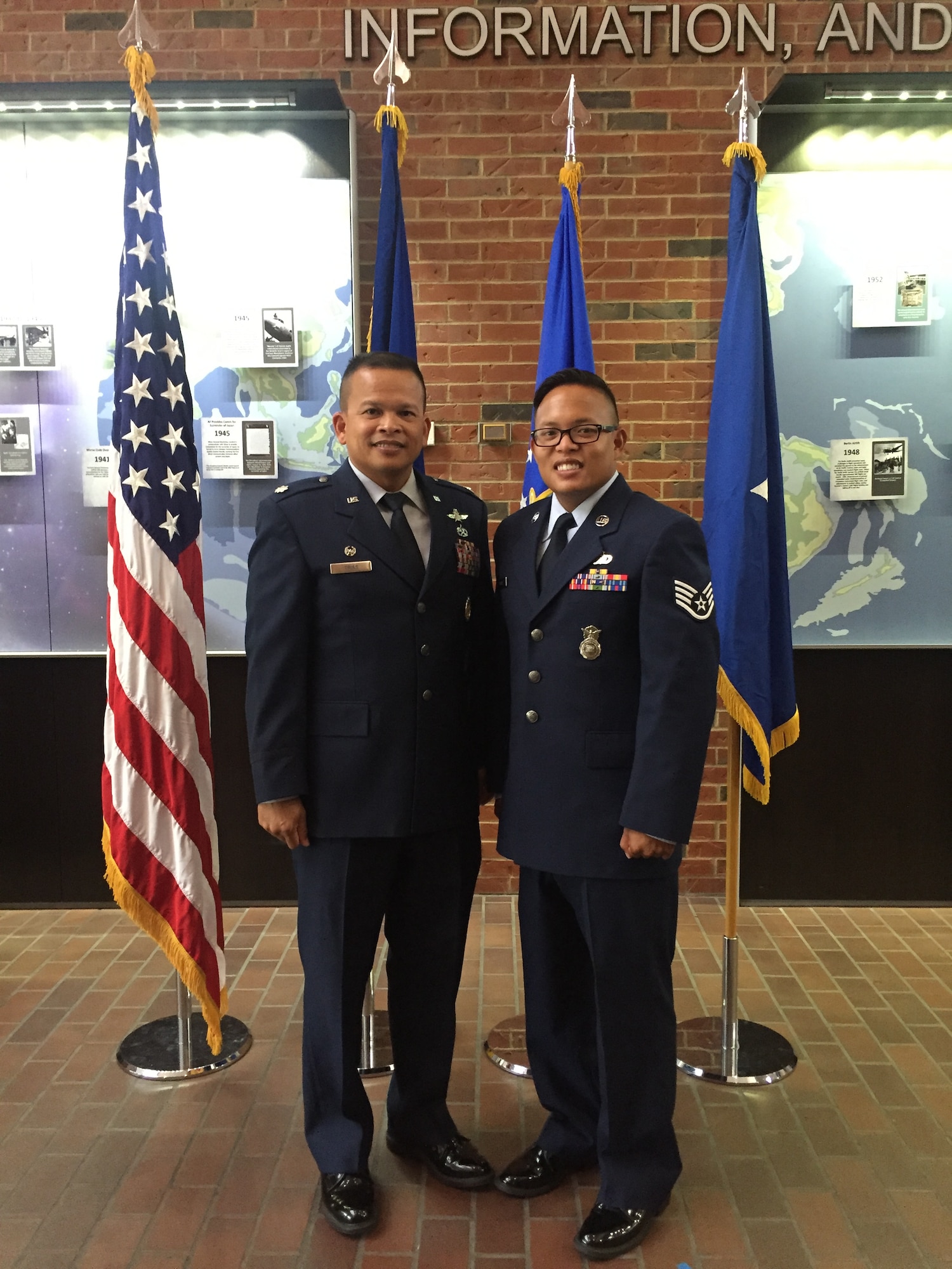 Lt. Col. Trias and his son, Staff Sgt. Christopher Trias.