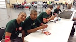 Oregon Youth Challenge cadets at the snack table after donating blood during the American Red Cross blood drive, Oct. 1, 2016, in Bend, Ore.
Photo taken by the Student Body President Daisy Ochoa.
