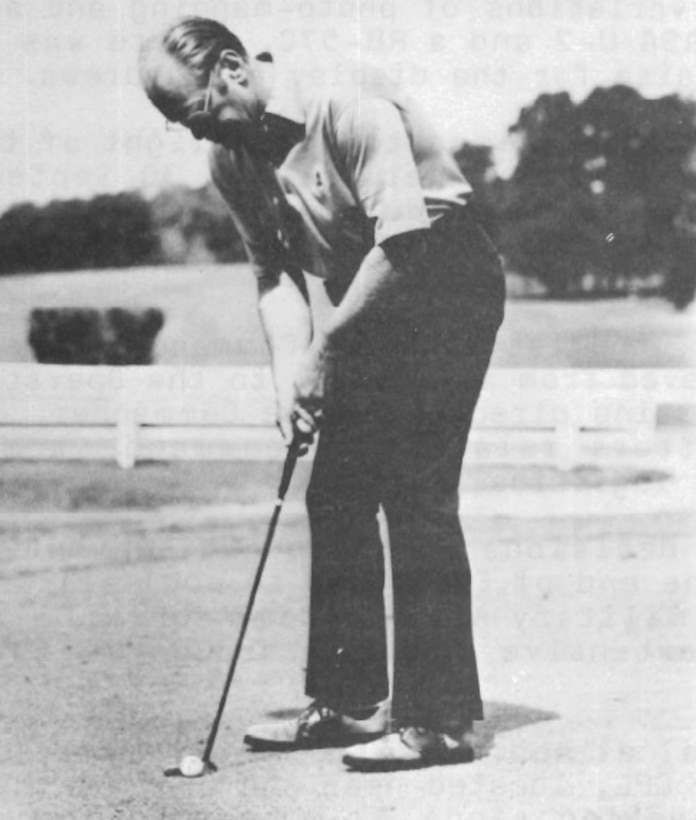 Former President Gerald R. Ford golfs on The Courses at Andrews at Joint Base Andrews, Md., in 1974. Ford was the first president to play at JBA, leading to its legacy as the “president’s golf course.” President Barack Obama played here approximately 20 times a year, totaling roughly 110 times during his presidency, making it his most frequent venue for golf. (Courtesy photo)