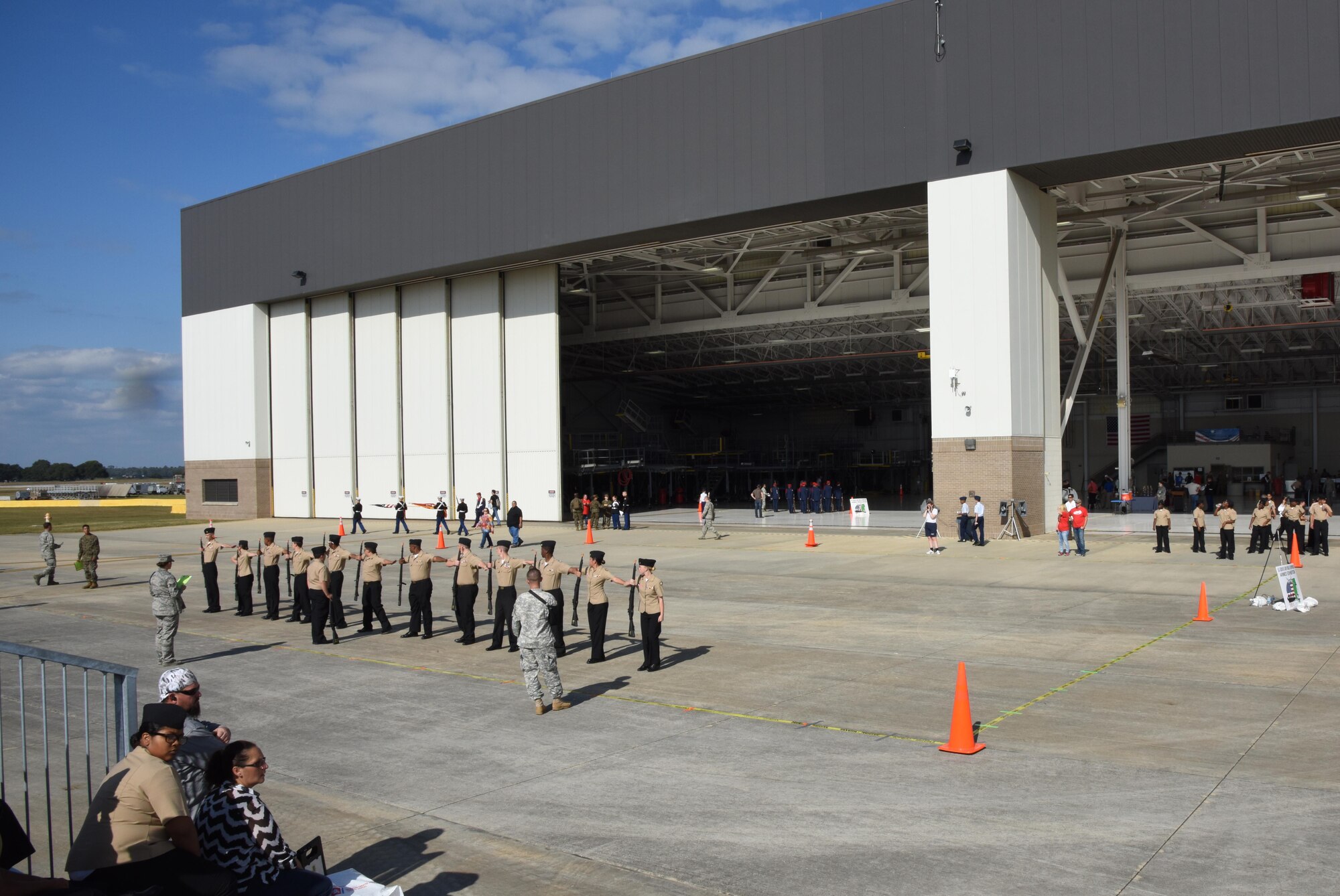 Mississippi high school Junior ROTC drill teams compete during the Third Annual Mississippi All-Services Junior ROTC Drill Competition Nov. 18, 2016, on Keesler Air Force Base, Miss. More than 500 Junior ROTC cadets, spectators and volunteers were in attendance where cadets battled for the best all-services Junior ROTC team in Mississippi. Seventeen Junior ROTC teams from all military branches were represented at the event with the Biloxi High School Air Force Junior ROTC earning the top honors. (U.S. Air Force photo by Kemberly Groue)