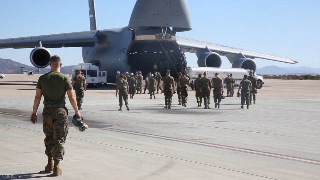 Marines with Marine Light Attack Helicopter Squadron 267 prepare to load AH-1Z Vipers onto a C-17 Globemaster III at Marine Corps Air Station Miramar, Calif., Nov. 10, 2016. HMLA-267 deployed to MCAS Futenma, Okinawa, Japan, in November. 