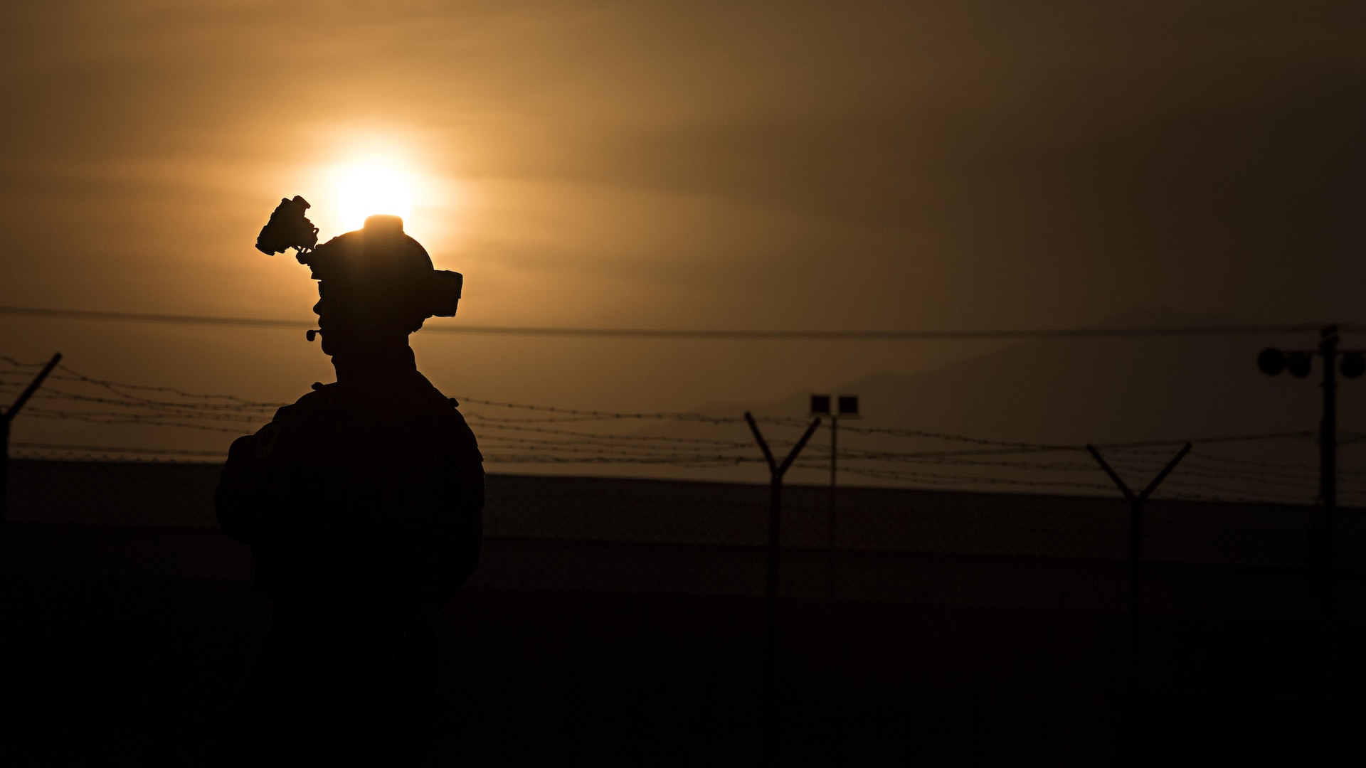 Staff Sgt. Nicholas Plummer, 83rd Expeditionary Rescue Squadron, provides security around the scene of an IED blast during a mass casualty exercise held Nov. 17, 2016 at Bagram Airfield, Afghanistan. The training scenario involved an explosion and the response team coming under fire while they extracted patients. (U.S. Air Force photo by Staff Sgt. Katherine Spessa)