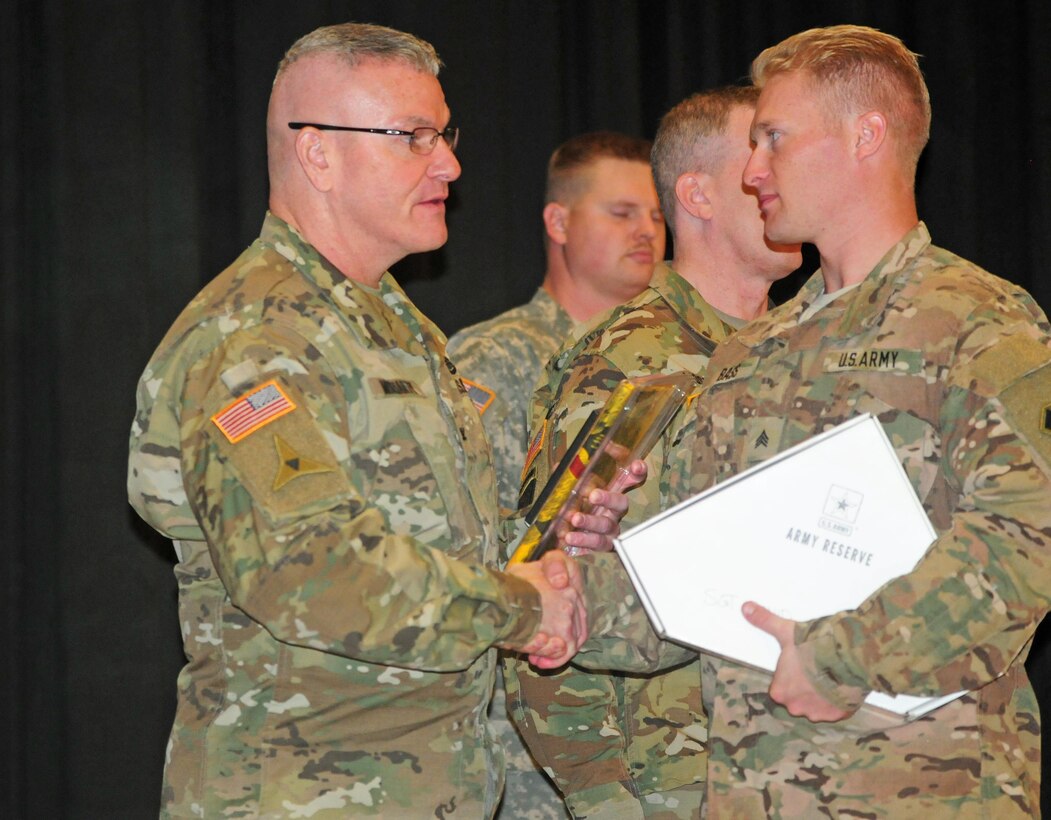 More than 100 Soldiers of the 96th Sustainment Brigade Group were honored during a Welcome Home Warrior-Citizen ceremony at Fort Douglas, Utah Nov. 6. The group returned from a nine-month deployment in the Middle East in support of Operation Inherent Resolve earlier this year. 

Speaking in the ceremony were the 96th SB Commander, Col. Robert Moriarty and the 364th Sustainment Command Commander, Brig. Gen. Gregory Mosser. “The Army cannot predict the strategic future,” said Mosser. “But one thing you can know and predict is our readiness to face whatever the challenge,” he added. 

One of those Army Reserve Soldiers who was ever-ready was Sgt. Jamaal Bolden of the 96th Sustainment Brigade Support Operations Section. Bolden was not originally set to deploy with the unit, but instead was asked to go forward after proving to be an effective and efficient team member during the unit’s pre-deployment training at home station and Fort Hood’s mobilization training center. 

President George W. Bush and Congress created the Welcome Home Warrior-Citizen Award Program in 2004 to acknowledge service abroad by Soldiers in the Army Reserve, such as those with the 96th SB. The award consists of a personalized, encased American flag, a yellow Welcome Home Warrior-Citizen flag, an Army Reserve Soldier lapel set and a specially-designed commemorative coin.