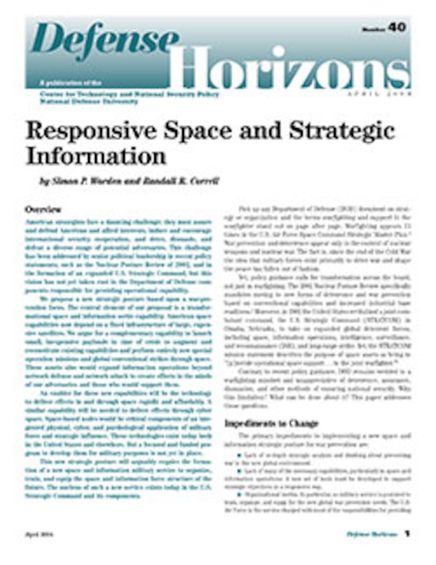 Responsive Space Strategic Information