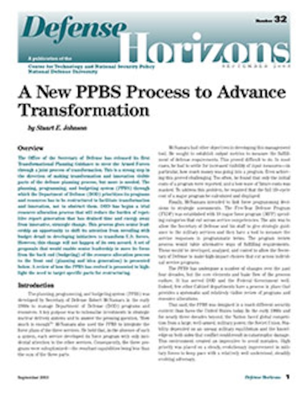 A New PPBS Process to Advance Transformation