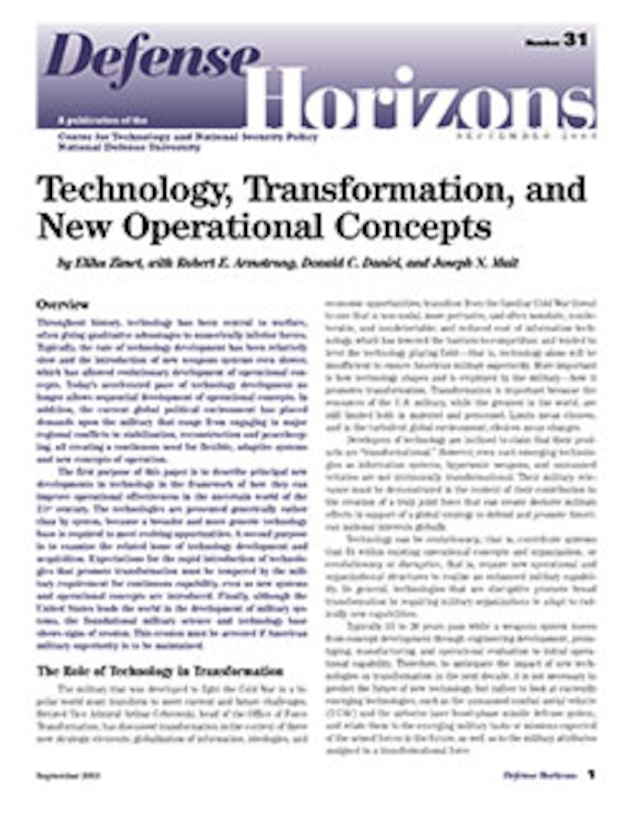 Technology, Transformation, and New Operational Concepts