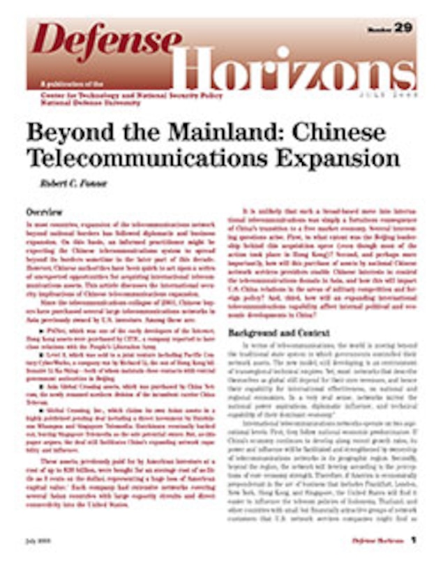 Beyond the Mainland: Chinese Telecommunications Expansion
