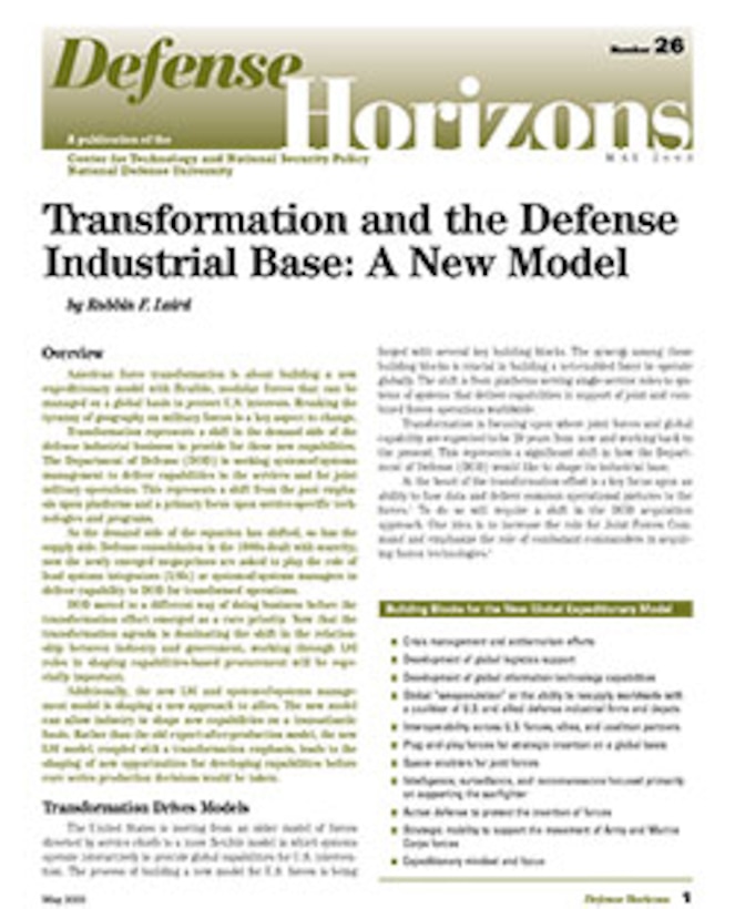 Transformation and the Defense Industrial Base: A New Model