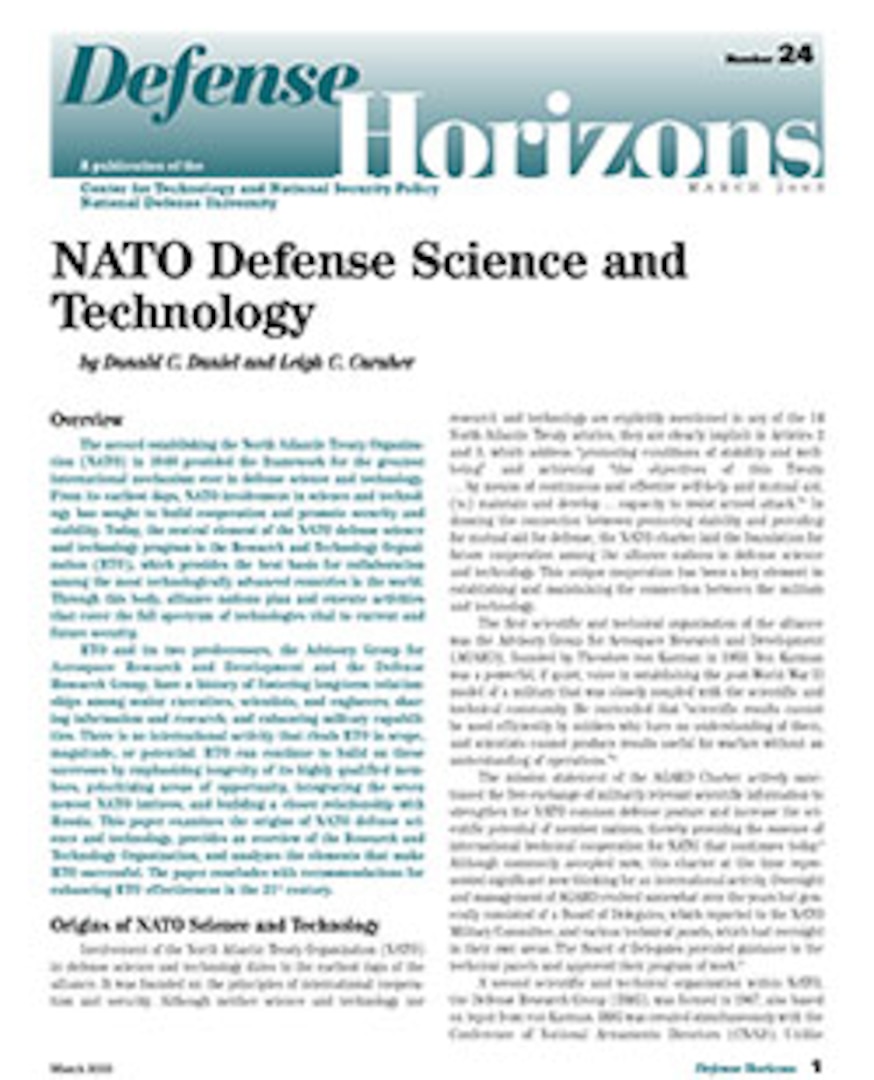 NATO Defense Science and Technology > National Defense University Press ...