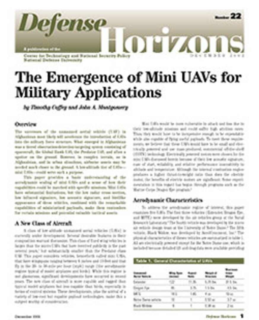 The Emergence of Mini UAVs for Military Applications > National Defense