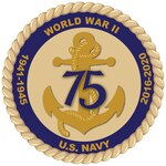 The official logo for the Navy's commemoration of 75th anniversary of World War II. Starting with the anniversary of the attack on Pearl Harbor on December 7, 2016, through the anniversary of the Japanese surrender aboard USS Missouri (BB 63) on September 2, 2020, the Navy will commemorate the pivotal role Sailors played in America's World War II victory. Learn more at www.history.navy.mil/wwii.