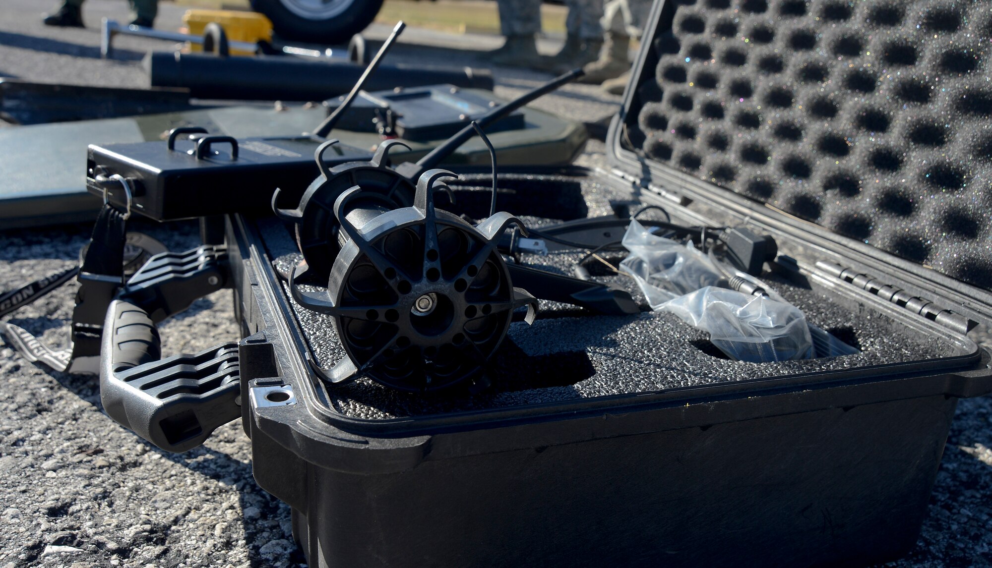 Special weapons and tactical (SWAT) team equipment lay out for display during an immersion, Nov. 21, 2016 at MacDill Air Force Base, Fla. During the immersion, the 6th Security Forces Squadron demonstrated the capabilities of their SWAT and emergency services teams. (U.S. Air Force photo by Senior Airman Jenay Randolph)
