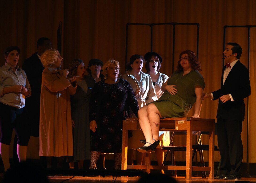 Members of the Luke Experience group perform "Chicago" Nov. 18, 2016 at Luke Air Force Base, Ariz. The play was put on by Luke Experience, which is an on-base community theater group of which people can come, audition, and perform in a show for the families of the Department of Defense and military  personnel. (U.S. Air Force photo by Senior Airman Devante Williams)