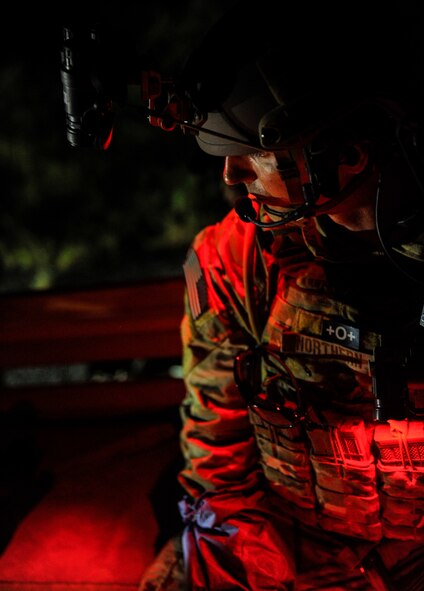 U.S. Air Force Special Operations Surgical Teams practiced integration operations with a special operations partner force during a Special Tactics exercise, Hurlburt Field, Fla., Oct. 16, 2015. SOST members are military medical professionals selected to provide battlefield trauma and other surgical support in a special operations mission set. SOST members often forward deploy to austere or hostile areas to perform life-saving trauma surgery for special operators with little to no facility support. (U.S. Air Force photo/Released)