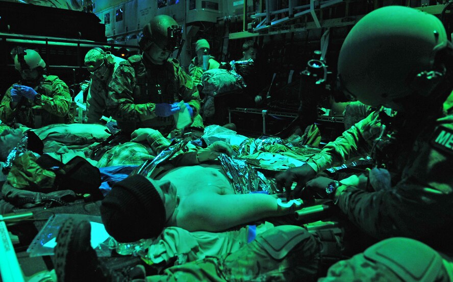 U.S. Air Force Special Operations Surgical Teams practiced integration operations with a special operations partner force during a Special Tactics exercise, Hurlburt Field, Fla., Oct. 16, 2015. SOST members are military medical professionals selected to provide battlefield trauma and other surgical support in a special operations mission set. SOST members often forward deploy to austere or hostile areas to perform life-saving trauma surgery for special operators with little to no facility support. (U.S. Air Force photo/Released)