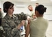 Second Lt. Kristina Valentic, a clinical nurse with the 910th Medical Squadron, administers a dose of influenza vaccine to an Airman at the 910th Logistics Readiness Squadron Deployment Center here, Nov. 5, 2016. U.S. Servicemembers are required to receive the vaccine annually to protect against influenze and help maintain the medical readiness of the force. (U.S. Air Force photo/Staff. Sgt. Rachel Kocin) 