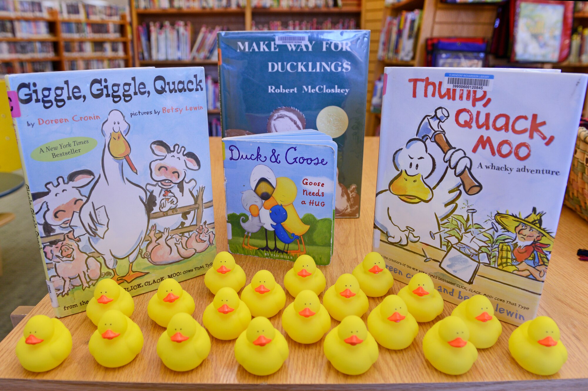 From Nov. 28 to Dec 9, Joint Base Elmendorf-Richardson Library patrons can pick up a free rubber duck to decorate as their favorite book character and enter the Duck the Halls competition. The decorated rubber ducks must be returned to the library by Dec. 10. and voting will begin Dec. 12. 
