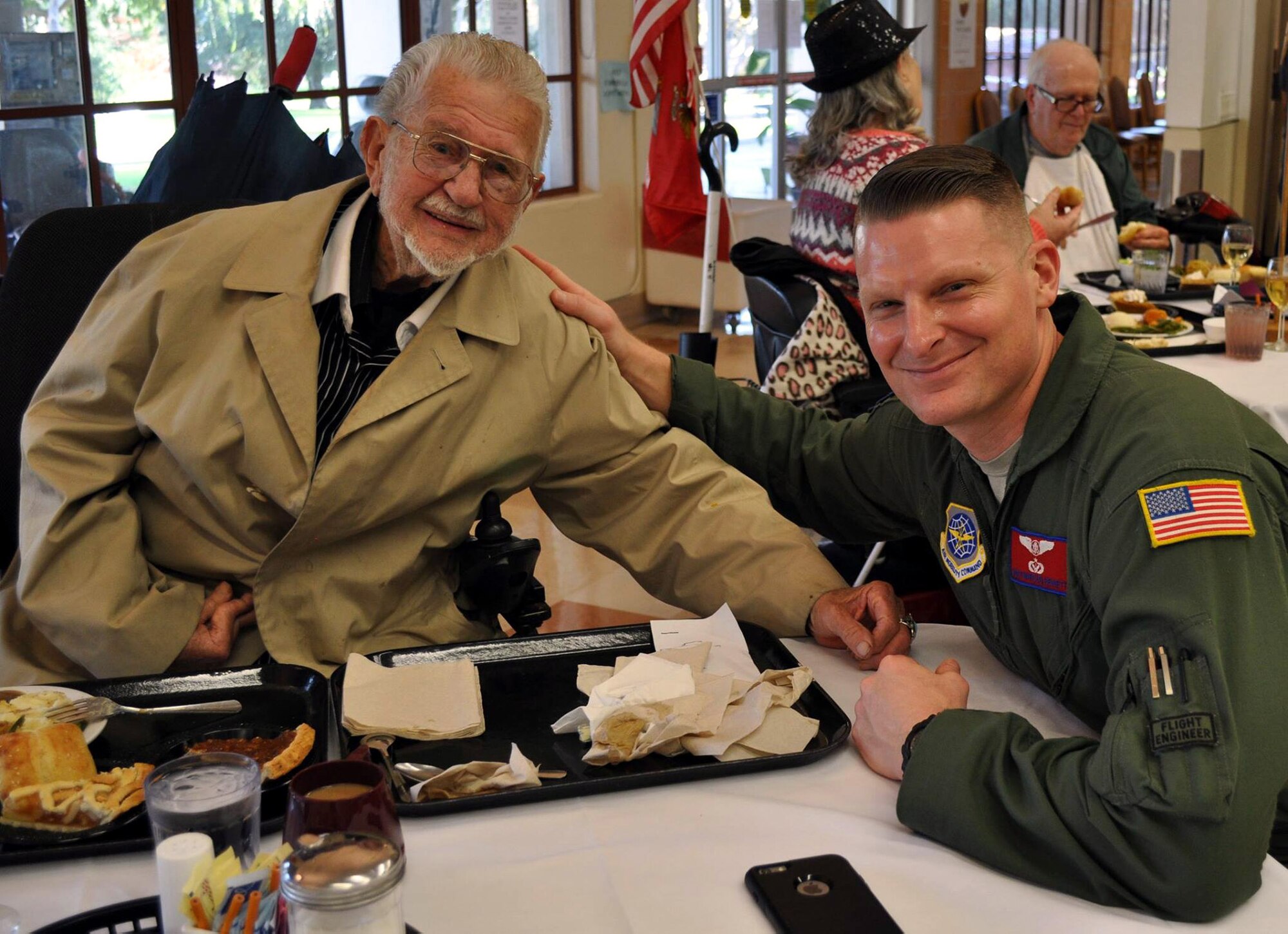 Reservist from the 349th Air Mobility Wing have been making an annual pilgrimage to the California Veterans Home, Yountville, to help serve the Thanksgiving meal. (U.S. Air Force photos/Ellen Hatfield/released)