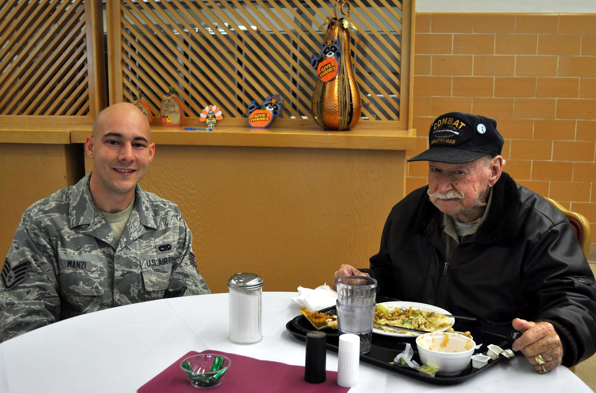 Reservist from the 349th Air Mobility Wing have been making an annual pilgrimage to the California Veterans Home, Yountville, to help serve the Thanksgiving meal. (U.S. Air Force photos/Ellen Hatfield/released)