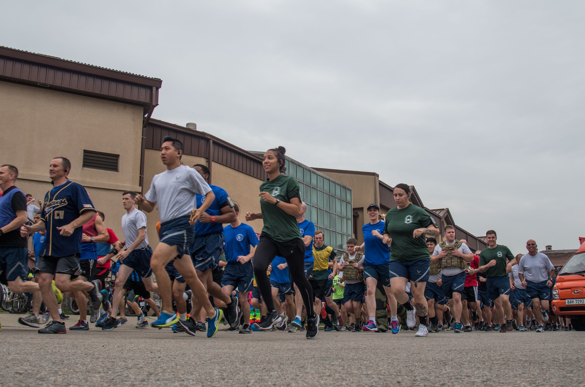 Runners take to the streets of Osan for a 5K and 10K run during Osan Cup 2016 at Osan Air Base, Republic of Korea, Sept. 30, 2016. Members of Team Osan participated in multiple sports throughout the day such as softball, volleyball and basketball. (U.S. Air Force photo by Senior Airman Dillian Bamman)