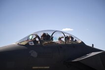 An F-15E Strike Eagle assigned to the 494th Fighter Squadron from Royal Air Force Lakenheath, England, taxis to take-off in support of Tactical Leadership Programme 16-3 at Los Llanos Air Base, Spain Sep. 16. Training programs like TLP showcase how the U.S. works side-by-side with NATO Allies and partners every day, training to meet future security challenges as a unified force. (U.S. Air Force photo/ Staff Sgt. Emerson Nuñez)