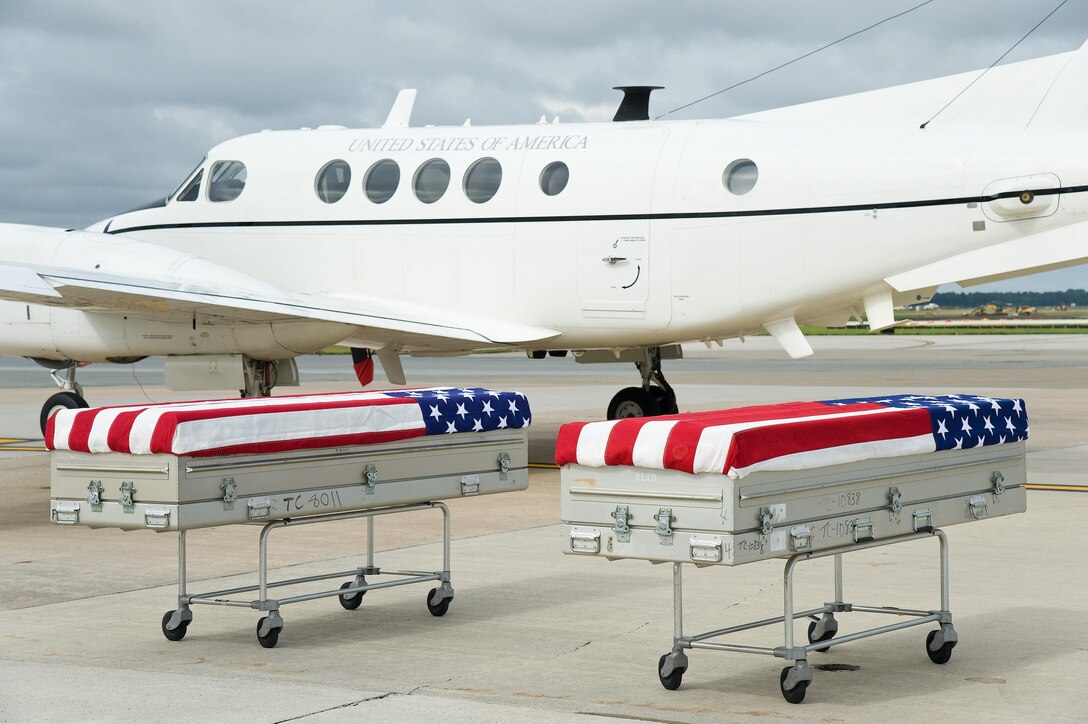 Repatriation of Mexican-American War remains in a dignified transfer at Dover Air Force Base, Deleware, on Wednesday, Sept. 28, 2016. (Photo Credit: Roland Balik, Air Force)