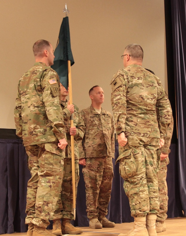 United States Army Reserve Strategic Command Troop Program Unit (STRATCOM TPU) honored its outgoing commander, Maj. Adam Stanley, and welcomed Maj. Russell Porter in the change of command ceremony Sept. 10 at Peterson Air Force Base auditorium, Colorado