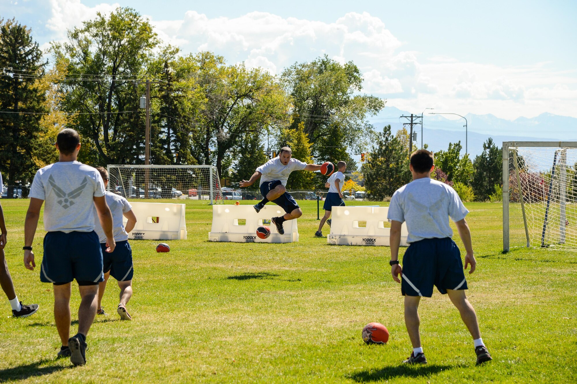 Team Hill personnel participate in a dodgeball tournament during Wingman Day Sept. 30 at Hill Air Force Base. (U.S. Air Force by R. Nial Bradshaw)