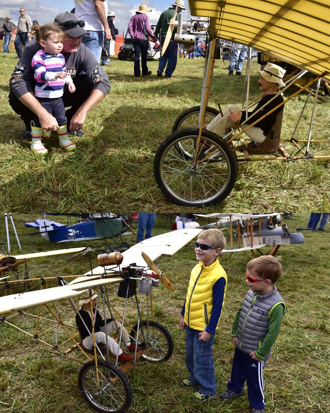 DAYTON, Ohio -- Visitors viewing model aircraft on display at the Tenth WWI Dawn Patrol Rendezvous on Oct. 1-2, 2016, at the National Museum of the U.S. Air Force. (U.S. Air Force photo by Ken LaRock)  