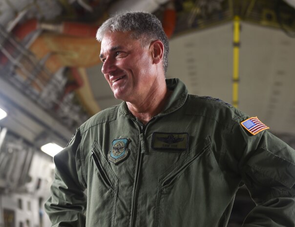 U.S. Air Force Lt. Gen. Sam Cox, 18th Air Force commander, tours a C-17 Globemaster III on Sept. 28, 2016, at Joint Base Charleston, South Carolina during an alert readiness demonstration. The 437th Airlift Wing’s mission is to safely provide precise, reliable airlift worldwide. In the past year, Airmen from the 437th have supported air mobility operations in Iraq, Afghanistan and Southwest Asia. As Air Mobility Command’s sole warfighting numbered air force, 18th Air Force is responsible for the command’s worldwide operational mission of providing rapid, global mobility and sustainment for America’s armed forces through airlift, aerial refueling, aeromedical evacuation, and contingency response.