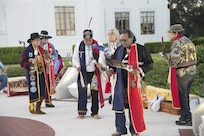 Active-duty members, veterans and civilians from Texas and members of the Traditional
American Indian Society Honor Guard perform a gourd dance, a traditional American
Indian ceremony in which the ground the dance is held on is blessed, Sept. 30 at Joint
Base San Antonio-Randolph. The event was hosted by the JBSA-Randolph Native
American Heritage Committee and gets its name from the special rattles used by the
dancers, which were originally made of gourd, a hard-shelled fruit found in plants.