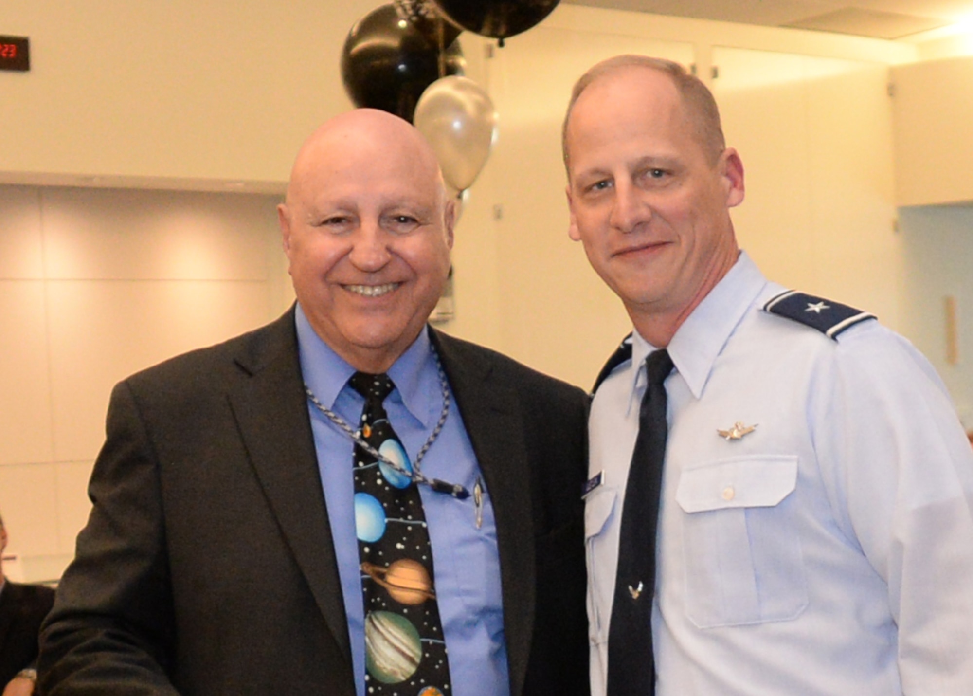 Dr. Edward Tagliaferri and Brig. Gen. Michael Guetlein, SMC Remote Sensing director. 