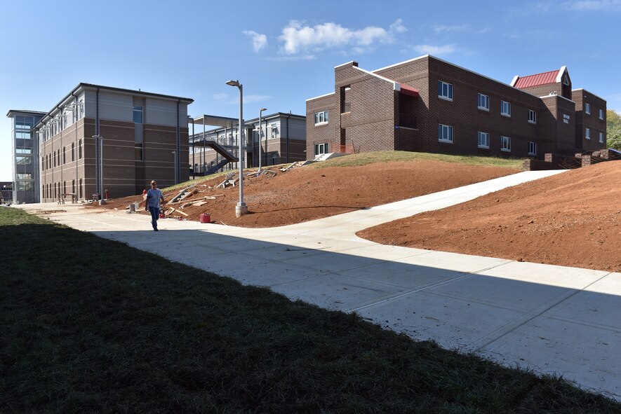 A view of the new facility with the Moon Hall dormitory building, Oct. 4, 2016, at the I.G. Brown Training and Education Center in Louisville, Tenn. (U.S. Air National Guard photo by Master Sgt. Mike R. Smith)