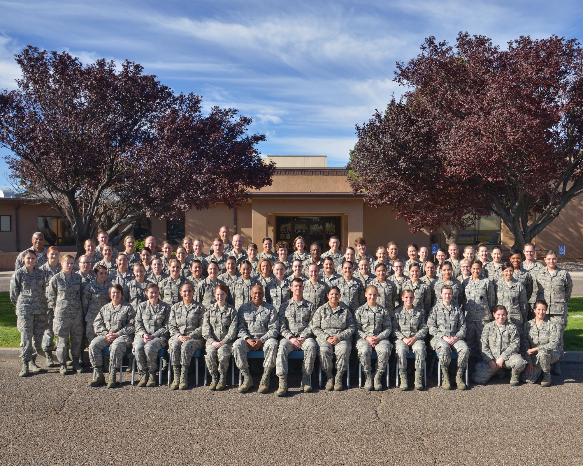 Senior leaders, mentors and Airmen pose for a group photo at the second 20th Air Force Women’s Leadership Symposium at Kirtland Air Force Base, N.M., Sept. 28, 2016. The event brought male and female Airmen together to discuss leadership topics with military senior leaders. The three-day event supports 20th AF’s goal to coach, train and mentor nuclear professionals and leaders, while developing a nuclear command environment that fosters understanding, respect and the support necessary for people to thrive. (U.S. Air Force photo by Jamie Burnett)